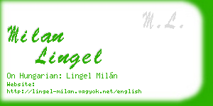 milan lingel business card
